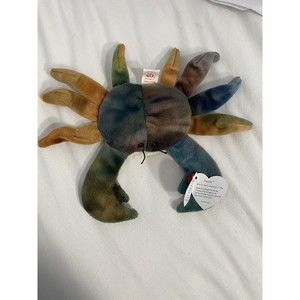 1996 TY Beanie Baby Claude the Crab w/ Errors, P.E. Pellets, Mint Condition